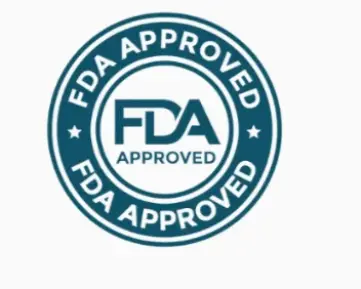 Compliance badge showing production in a registered FDA facility
