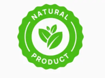 Product quality badge highlighting natural ingredient formulation